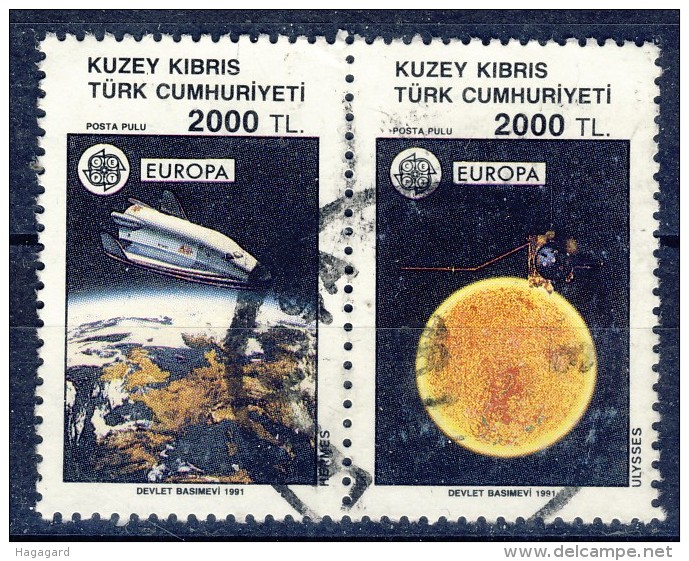 #K2002. Turkish Cyprus 1991. EUROPA / CEPT. Pair. Michel 303-04. Used(o) - Usati