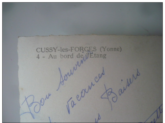 CUSSY Les FORGES  89 YONNE 4.AU BORD DE L'ÉTANG CPSM FORMAT CPA  1952 VOIR DÉTAILS SUR PHOTOS - Altri & Non Classificati