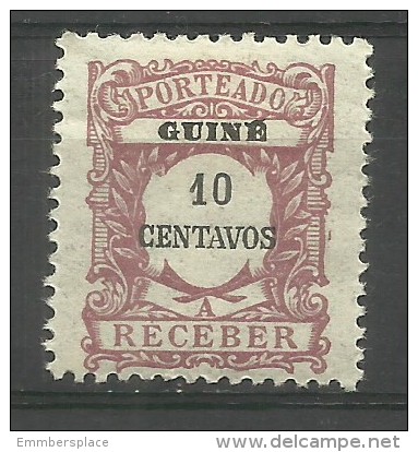 Portuguese Guinea - 1921 Postage Due 10c MH *   Sc J36 - Portuguese Guinea