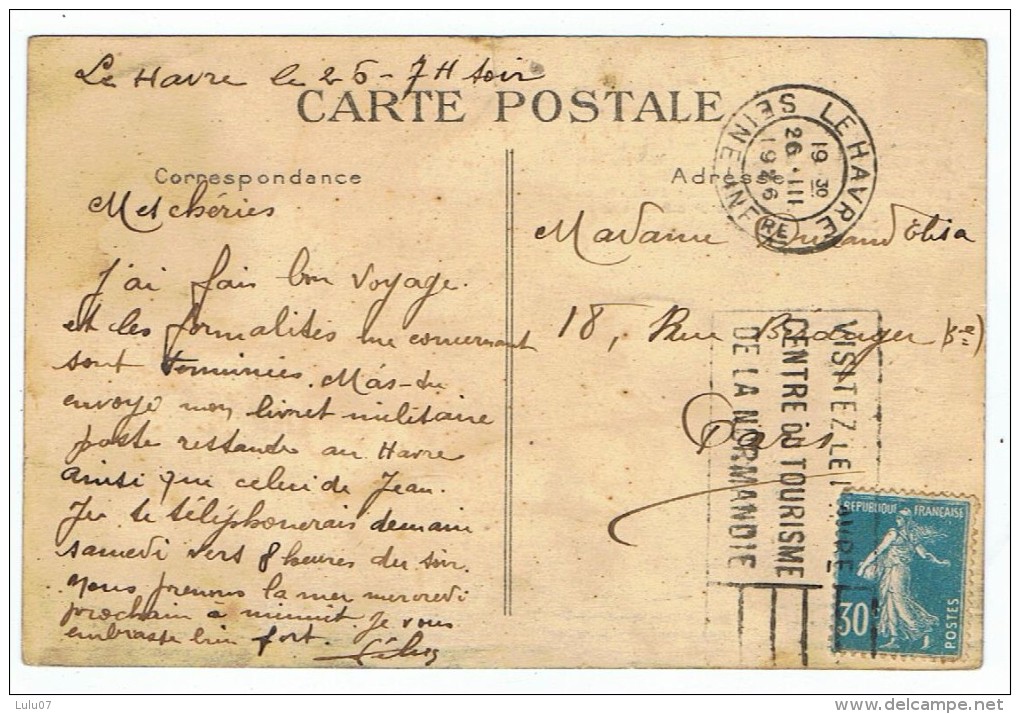 Paquebot    Paris     Le Havre   1926 - Dampfer