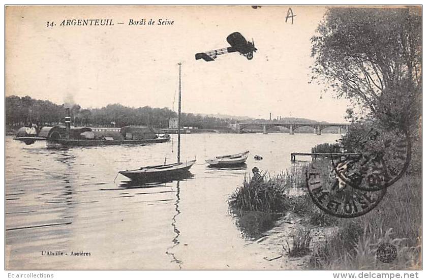 Argenteui    95    Bords De Seine.. Péniche Roue A Aubes - Argenteuil