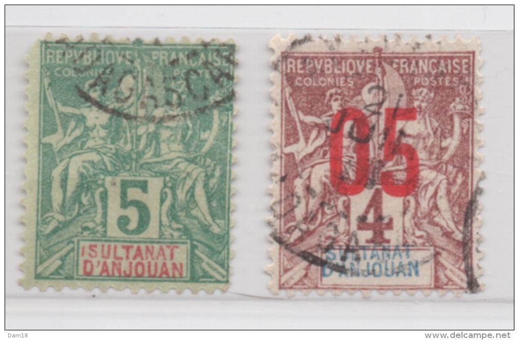 ANJOUAN N° 4 ET 21 (YT) TYPE GROUPE VOIR PHOTOS R/V - Used Stamps