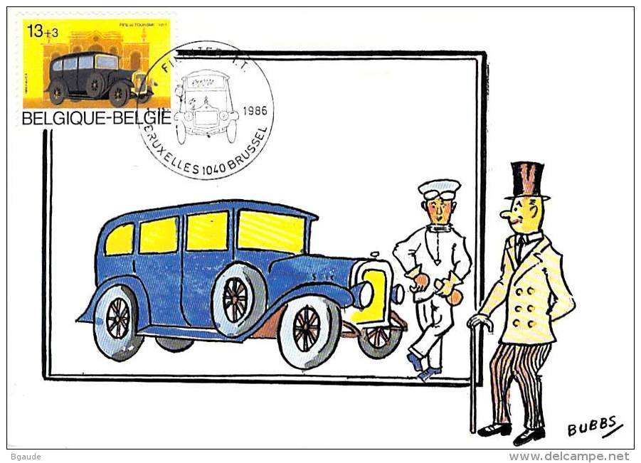 BELGIQUE CARTE MAXIMUM NUM.YVERT  2233 AUTOMOBILE ANCIRNNR  PIPE DE TOURISME - 1981-1990