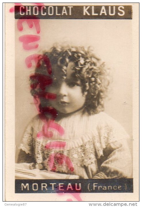 CHROMO PHOTO- CHOCOLAT KLAUS - MORTEAU 25-  - BEBE- ENFANT- JEUNE FILLE COIFFURE ET DENTELLE - Autres & Non Classés