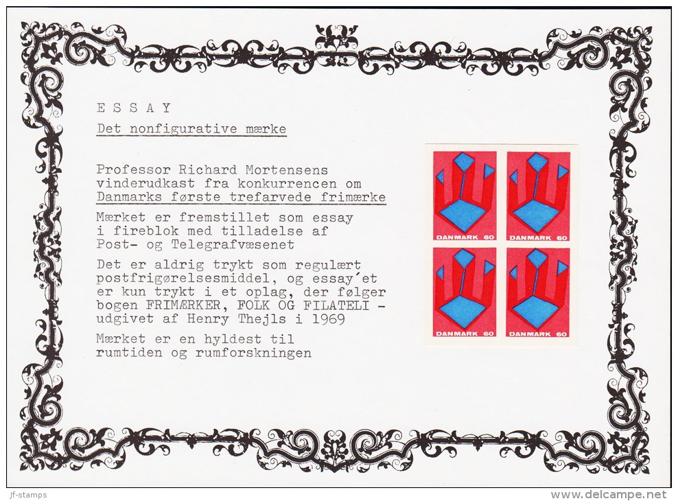 1969. Nonfigurative. 60 øre Essay Made Of Professor Richard Mortensen. 4-block. Approve... (Michel: ) - JF180646 - Probe- Und Nachdrucke