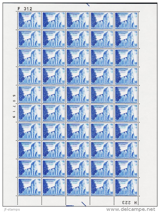 1968. GRUNDTVIGSKIRKE-teststamp In The Unusual Testcolour Blue. Very Rare Complete Shee... (Michel: ) - JF180615 - Essais & Réimpressions