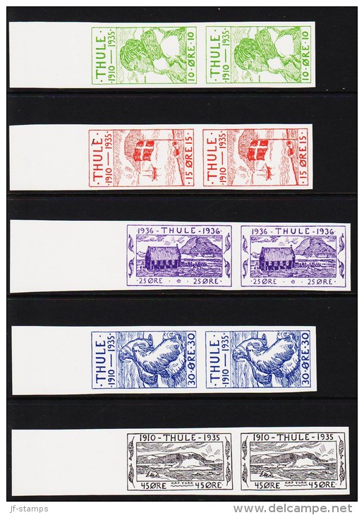 1935-1936. Thule. Set Of 5. Imperforated Proofs In Pair. Scarce. (Michel: 1-5) - JF180631 - Thulé