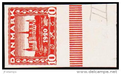 1920 - 1921. Commemorating The Re-union. 10 øre Red. Fold. (Michel: ) - JF180673 - Proeven & Herdrukken