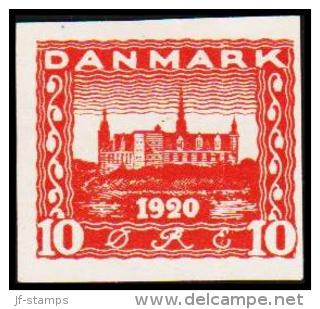 1920 - 1921. Commemorating The Re-union. 10 øre Red. Fold. (Michel: ) - JF180672 - Proeven & Herdrukken