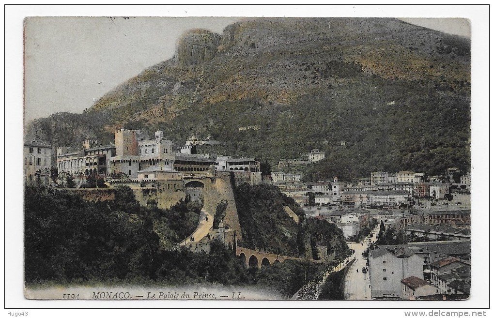 (RECTO / VERSO) MONACO EN 1908 - N° 1194 - LE PALAIS DU PRINCE - CPA VOYAGEE - BEAU CACHET - Fürstenpalast