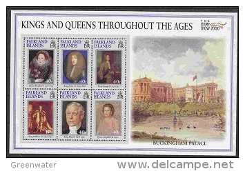 Falkland Islands 2000 Kings And Queens Trhoughout The Ages M/s ** Mnh (26201D) - Falklandeilanden