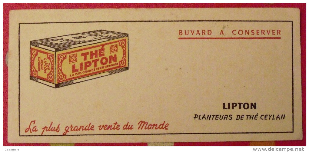 Buvard Thé Lipton, Planteurs De Thé Ceylan. Vers 1950 - Caffè & Tè
