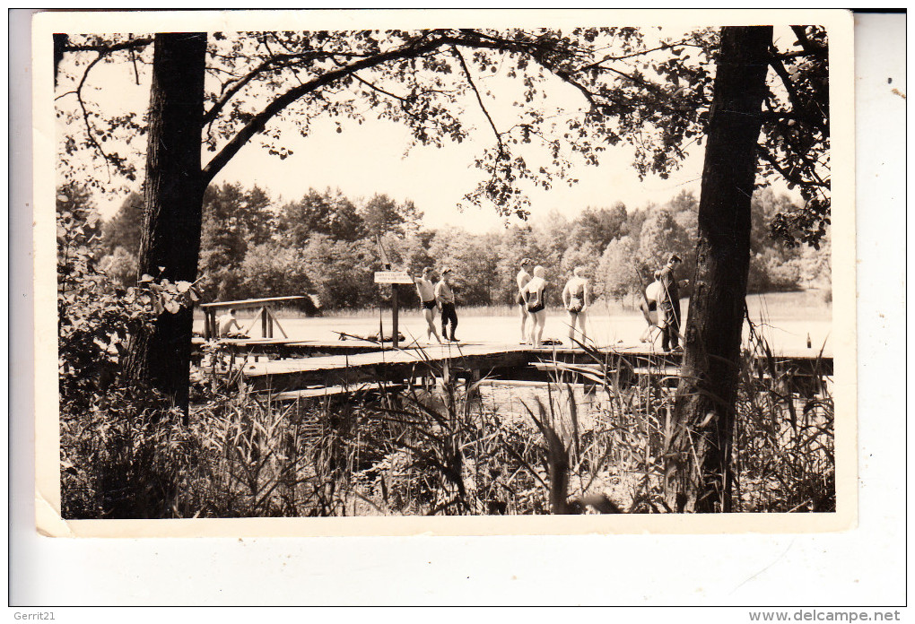 0-1303 FINOWFURT, Strandbad, 1958, Photo-AK, Brfm. Entfernt - Finowfurt