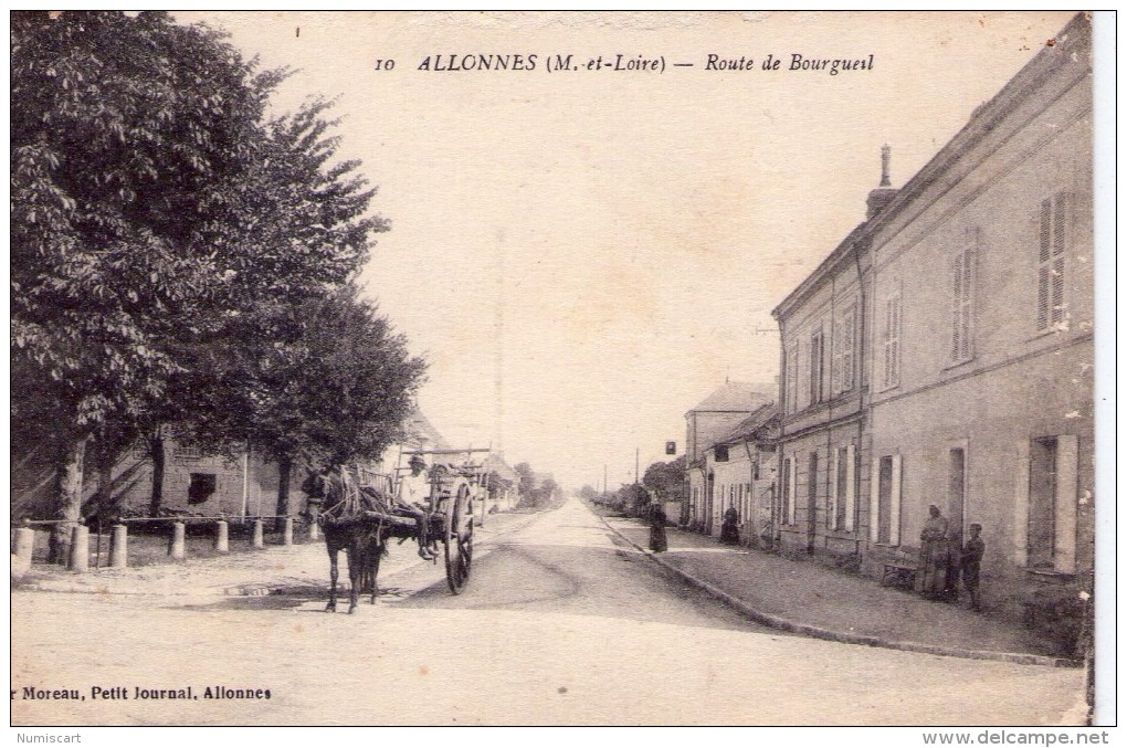 Allonnes..animée Route De Bourgueil Attelage - Allonnes