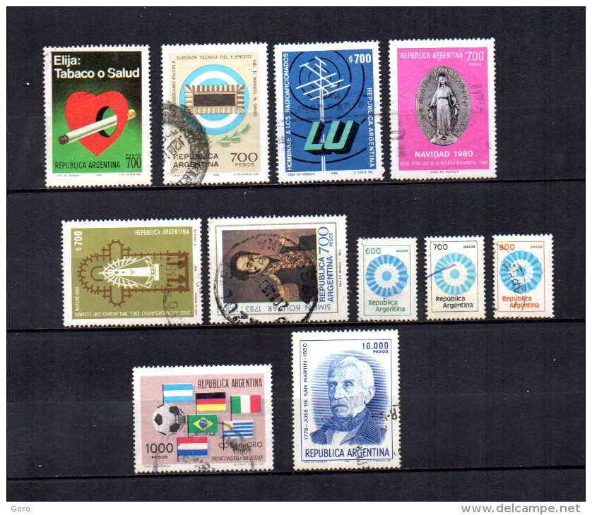 Argentina   1980-81 .-  Y&T Nº  1231 - 1232 - 1233 - 1234/1235 - 1236 - 1237/1239 - 1240 - 1241 - Used Stamps