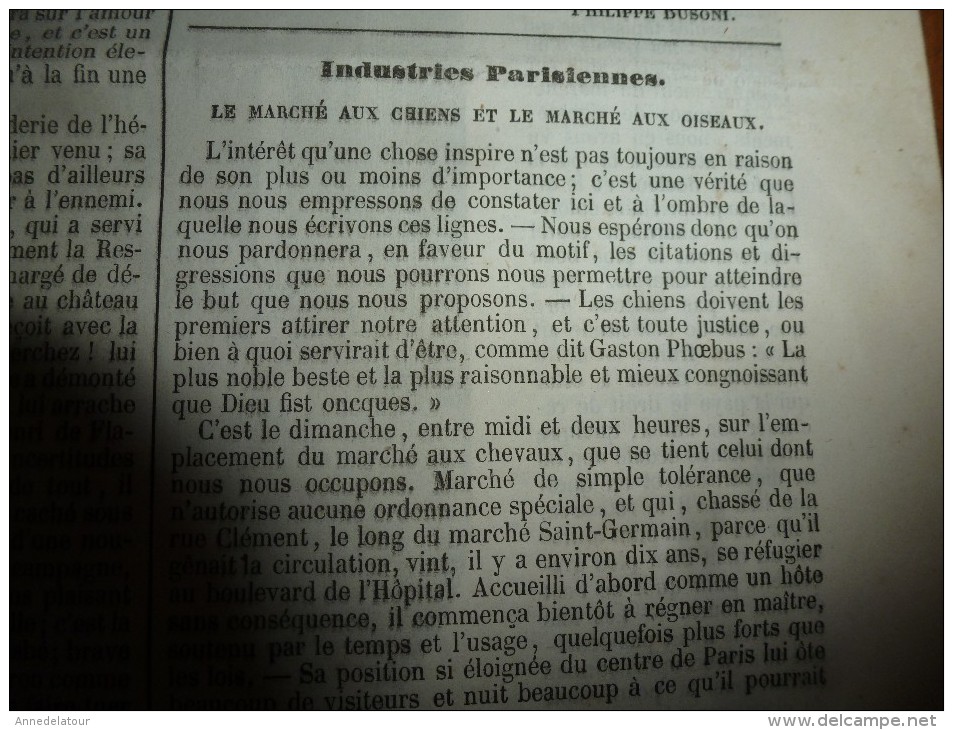 1851 L'ILLUSTRATION :Marché Aux CHIENS Et OISEAUX; Moeurs Lyonnaise ,Soieries; Calendrier Mouvant CUSSON; Dunkerque, Etc - 1850 - 1899