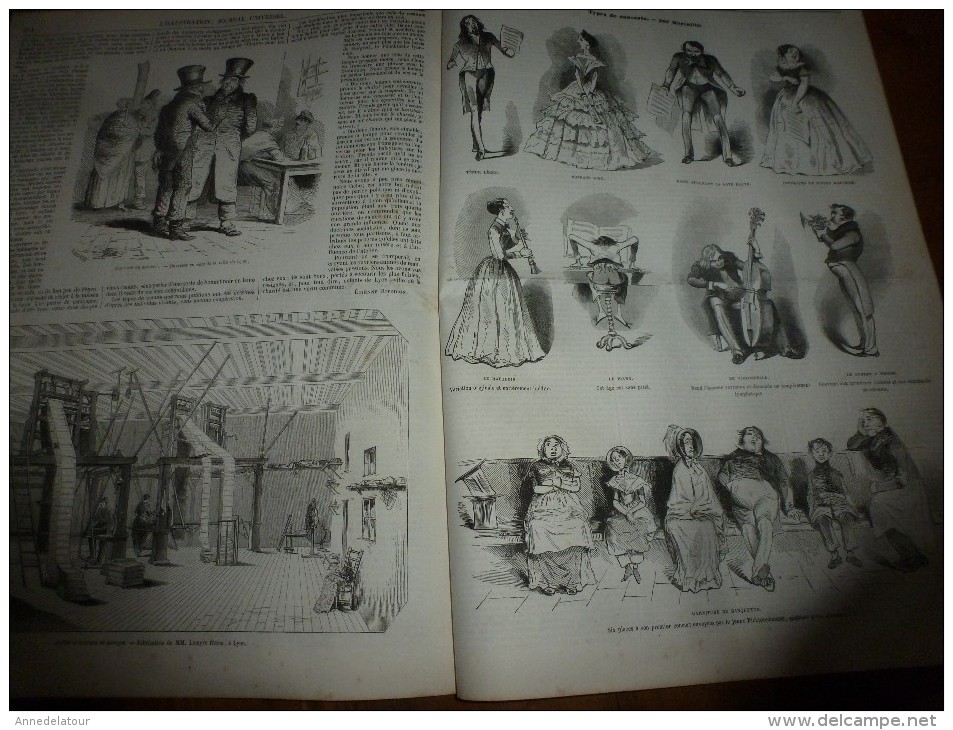 1851 L'ILLUSTRATION :Marché aux CHIENS et OISEAUX; Moeurs lyonnaise ,Soieries; Calendrier mouvant CUSSON; Dunkerque, etc