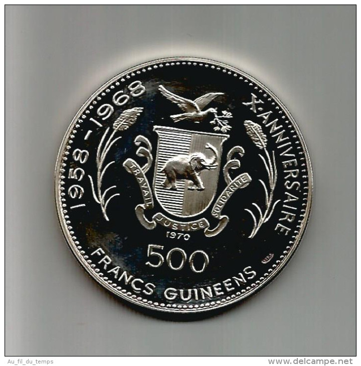 GUINEE , 500 FRANCS ARGENT , TOUTANKHAMON - Guinee