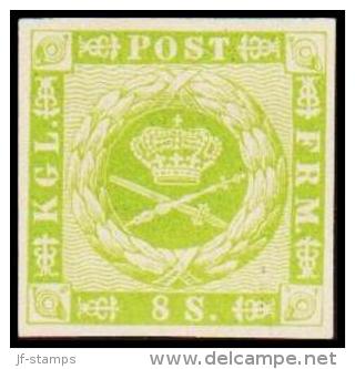 1886. Official Reprint. Wavy-lined Spandrels. 8 Sk. Green On White Paper. (Michel: 8 ND) - JF180727 - Proofs & Reprints