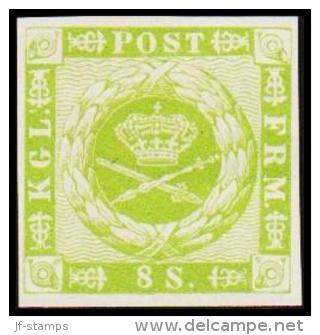 1886. Official Reprint. Wavy-lined Spandrels. 8 Sk. Green On White Paper. (Michel: 8 ND) - JF180728 - Essais & Réimpressions