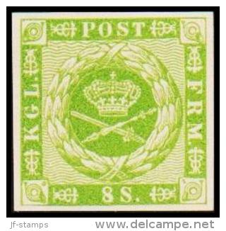 1886. Official Reprint. Wavy-lined Spandrels. 8 Sk. Green On White Paper. (Michel: 8 ND) - JF180714 - Proeven & Herdrukken