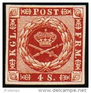 1886. Official Reprint. Wavy-lined Spandrels. 4 Sk. Brown. (Michel: 7 ND) - JF180718 - Proofs & Reprints