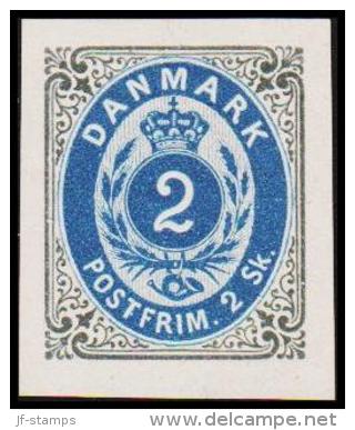 1886. Official Reprint. Bi-coloured Skilling. 2 Sk. Gray/blue Inverted Frame. (Michel: 16 II ND) - JF180691 - Proeven & Herdrukken