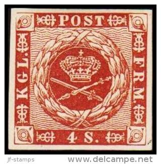 1886. Official Reprint. Wavy-lined Spandrels. 4 Sk. Brown. (Michel: 7 ND) - JF180720 - Essais & Réimpressions