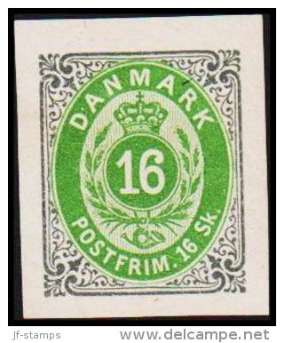 1886. Official Reprint. Bi-coloured Skilling. 16 Sk. Gray/green Inverted Frame. (Michel: 20 II ND) - JF180701 - Prove E Ristampe