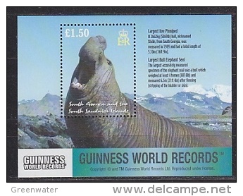 South Georgia 2002 Guinness World Records / Largest Bull Elephant Seal M/s ** Mnh (26203I) - Géorgie Du Sud