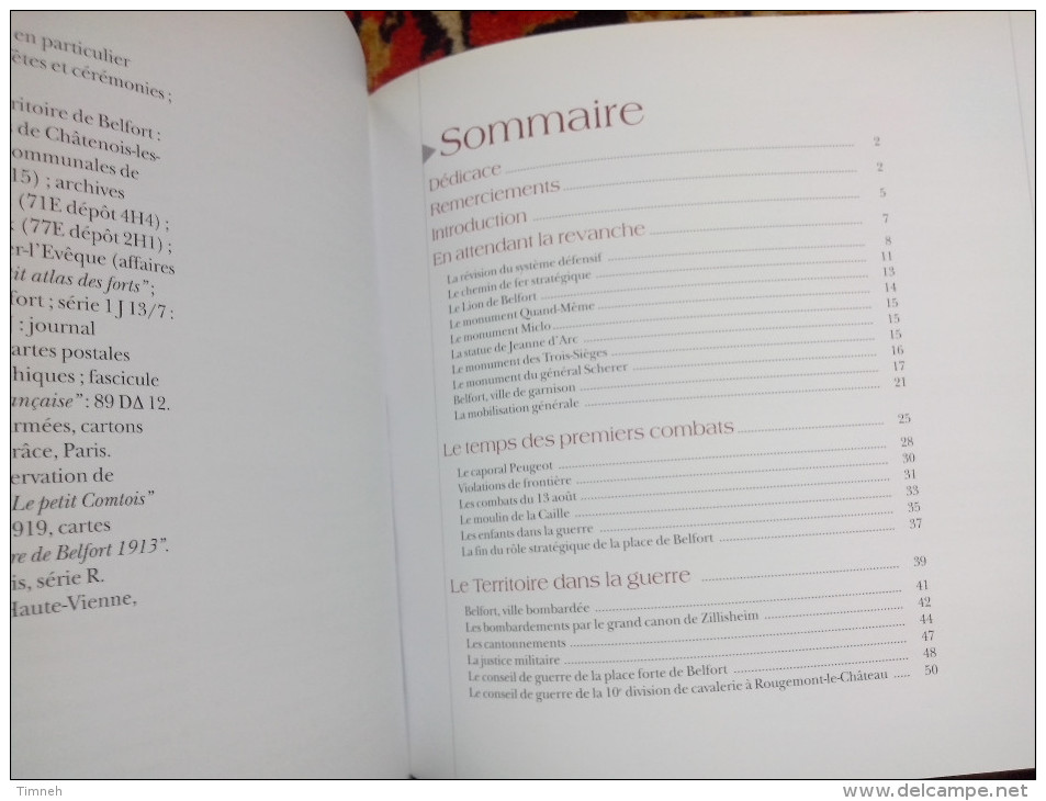 LA GRANDE GUERRE DANS LE TERRITOIRE DE BELFORT TATU TAMBORINI ESITIONS COPRUR 2005 à La Mémoire De Nos Ancêtres - Franche-Comté