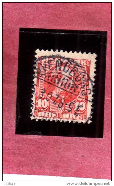 DANEMARK DANMARK DENMARK DANIMARCA 1904 1905 1906 KING CHRISTIAN IX RE 10o 10 ORE USED OBLITERE´ - Used Stamps