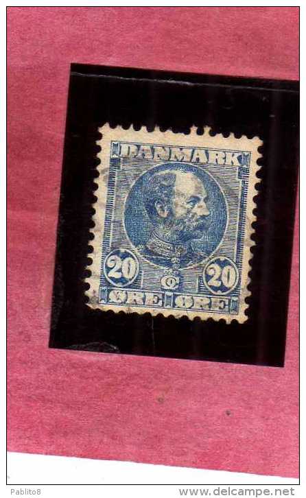 DANEMARK DANMARK DENMARK DANIMARCA 1904 1905 1906 KING CHRISTIAN IX RE 20o 20 ORE USED OBLITERE´ - Usati