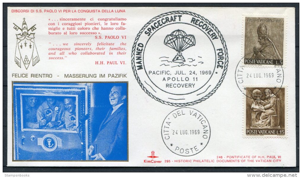 1969 Vatican Pope Papal Apollo 11 Space Rocket Cover - Europa