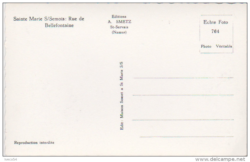 Sainte Marie Sur Semois " Rue De Bellefontaine " - Tintigny