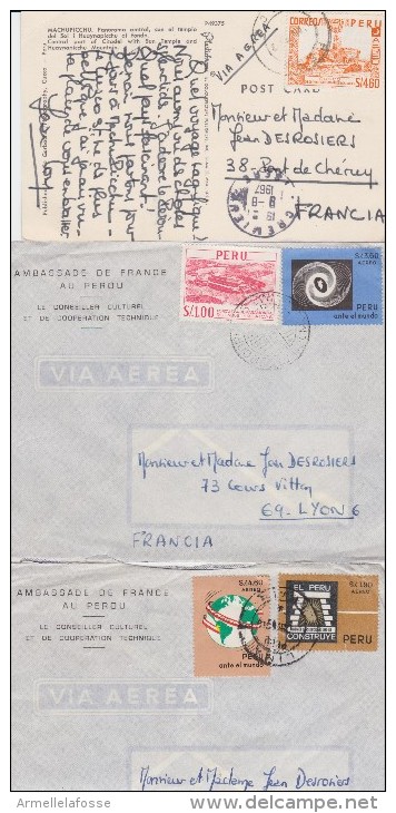 magnifique lot de 59 enveloppes/carte/timbres du Pérou