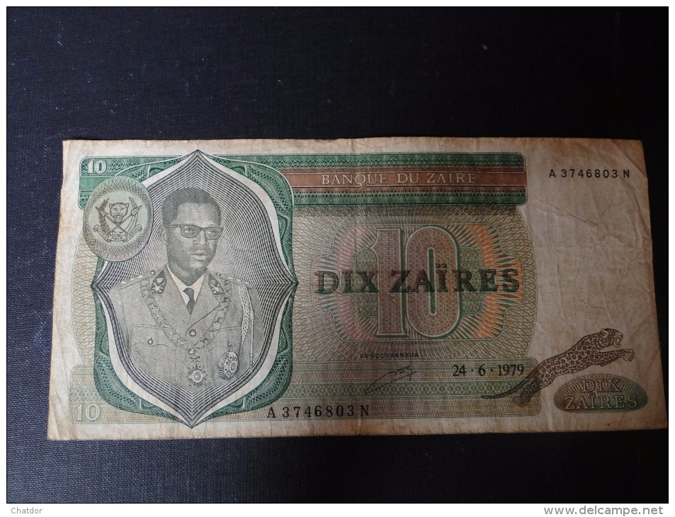 Zaire : Billet De 10 Zaires 1979 - Zaïre