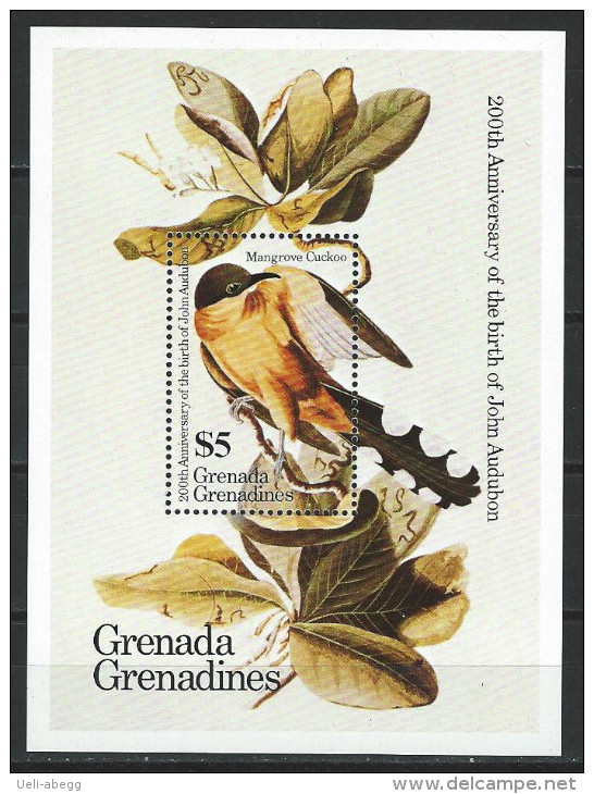 Grenada Grenadines Mi Bl. 90, SG MS649 ** MNH Coccyzus Minor - Cuco, Cuclillos