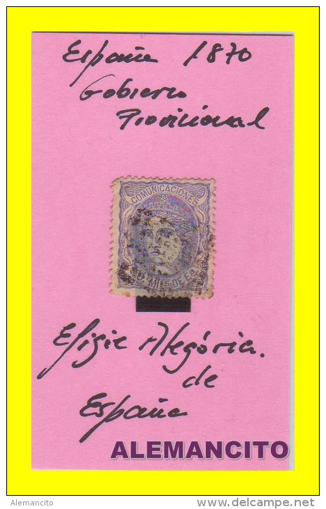 ALEGORIA  DE ESPAÑA  AÑO 1870 -  GOBIERNO PROVICIONAL   50 Mils. - Used Stamps