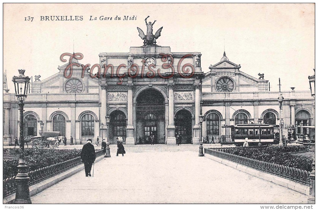 Bruxelles - La Gare Du Midi - 2 SCANS - Spoorwegen, Stations