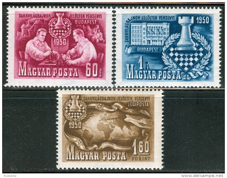 HUNGARY - 1950. World Chess Championship Matches/Sport  Cpl.Set MNH!! Mi 1092-1094 - Neufs