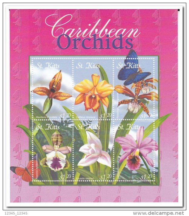 St. Kitts 2001, Postfris MNH, Flowers, Orchids - St.Kitts En Nevis ( 1983-...)