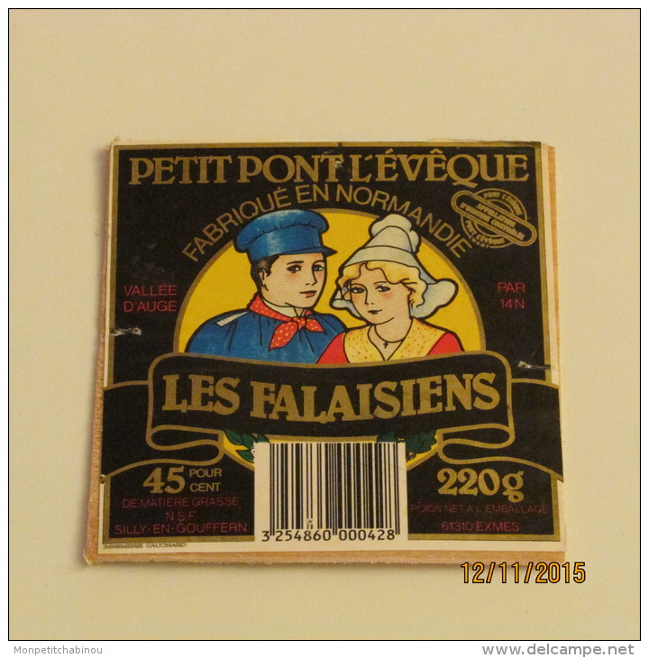 ETIQUETTE FROMAGE PETIT PONT L´ÉVÊQUE - LES FALAISIENS - Käse