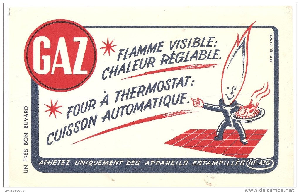 Buvard GAZ Flamme Visible Chaleur Réglable Four à Thermostat Cuisson Automatique - Electricité & Gaz