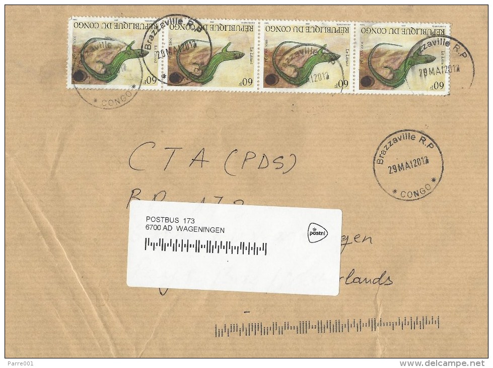 Congo 2012 Brazzaville Overprint Lizard 60f Reptile Cover - Andere & Zonder Classificatie