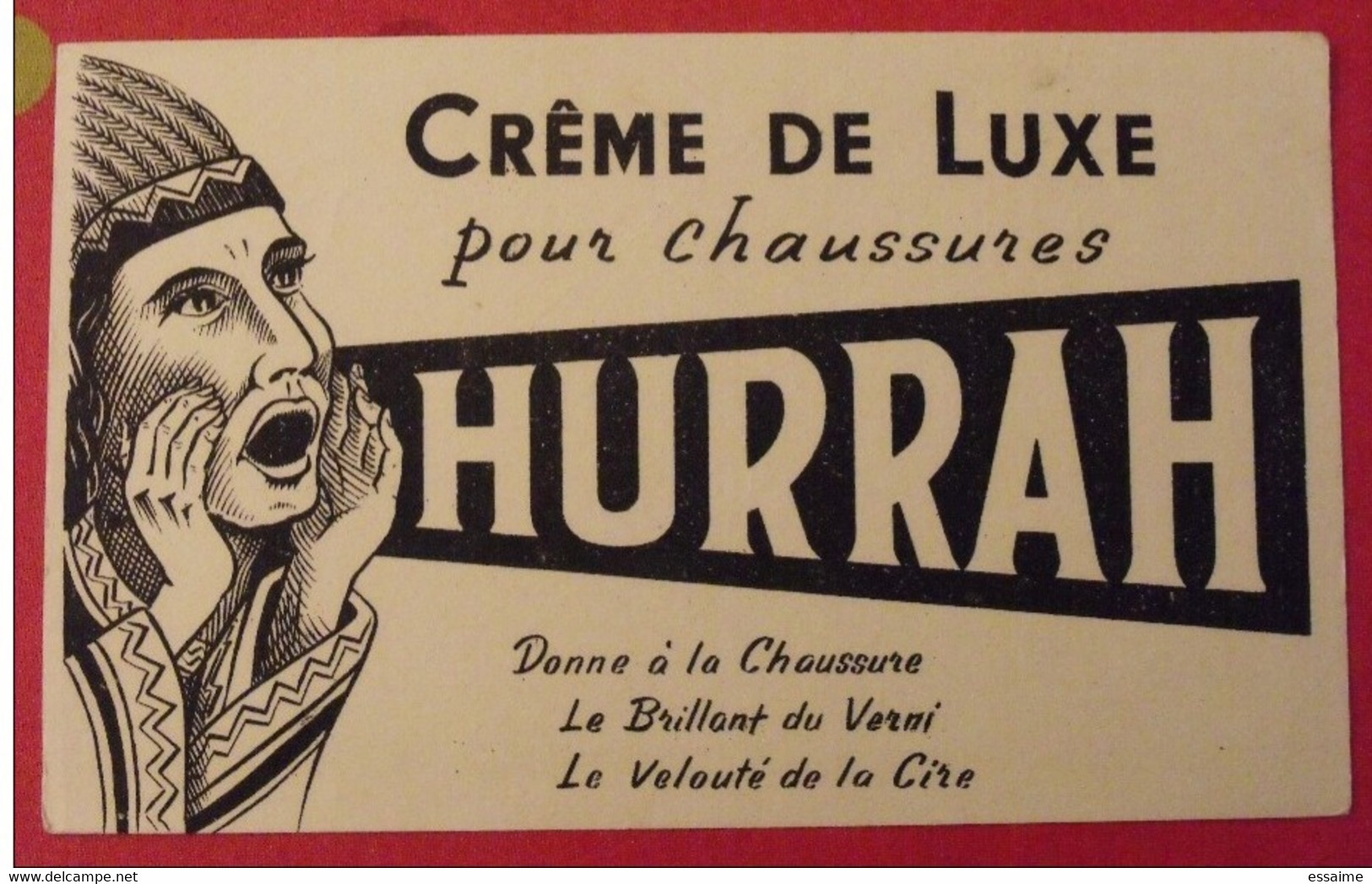 Buvard Cirage Crème De Luxe Hurrah. Indien. Vers 1950 - Scarpe