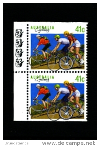 AUSTRALIA -  1990  41c.  CYCLING  PAIR EX BOOKLET  4 KOALAS  REPRINT  MINT NH - Proofs & Reprints