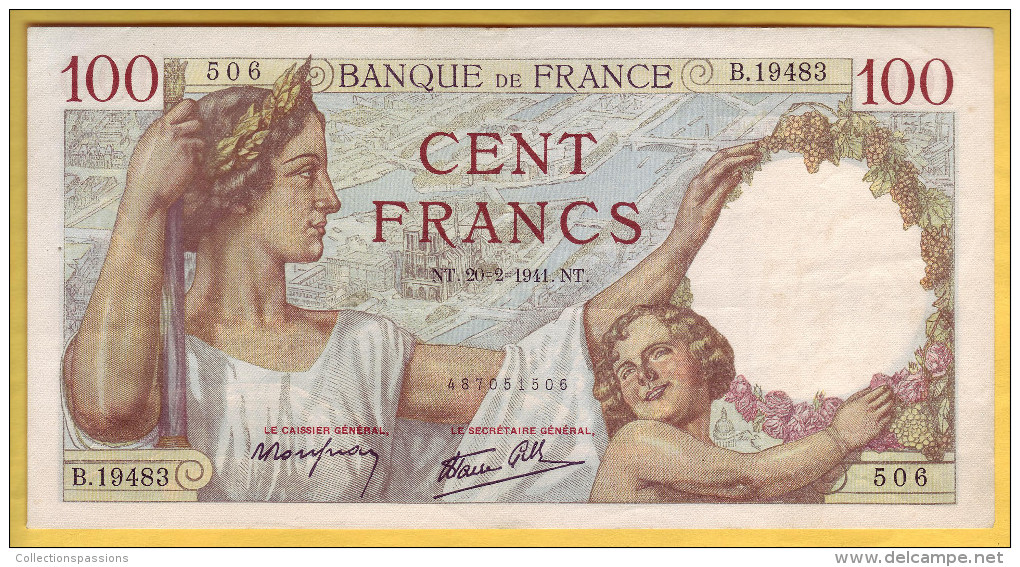 BILLET FRANCAIS - 100 Francs Sully 20-2-1941 TTB+ - 100 F 1939-1942 ''Sully''