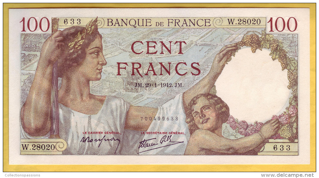 BILLET FRANCAIS - 100 Francs Sully 29-1-1942 NEUF - 100 F 1939-1942 ''Sully''