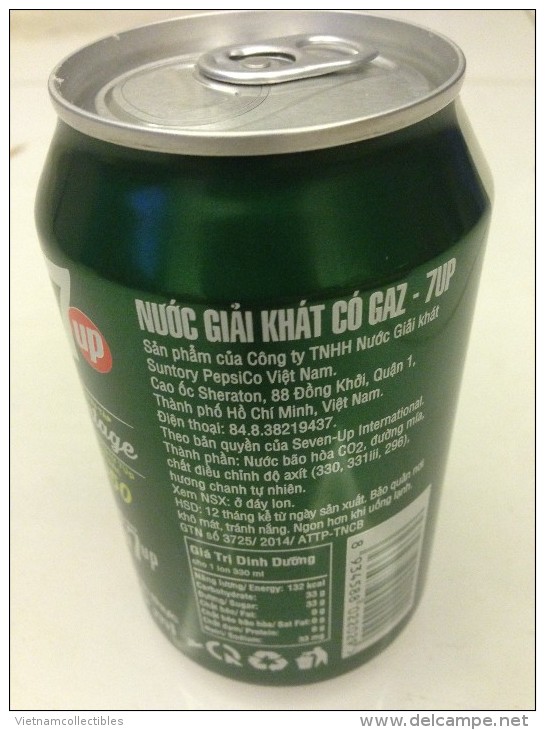 Vietnam Viet Nam Pepsi 7 Up 330ml Can - Vintage Design In 2015 / Opened By 2 Holes - Cannettes